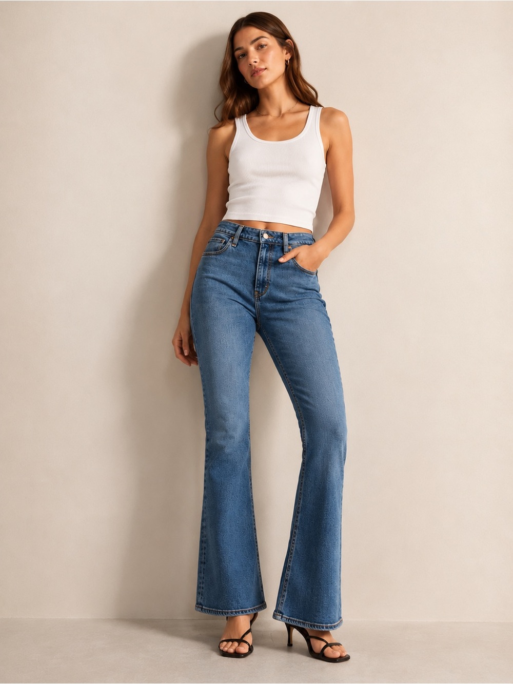 Abercrombie & Fitch Vintage Flare High Rise Jeans Size 30/10R Light Wash Boho